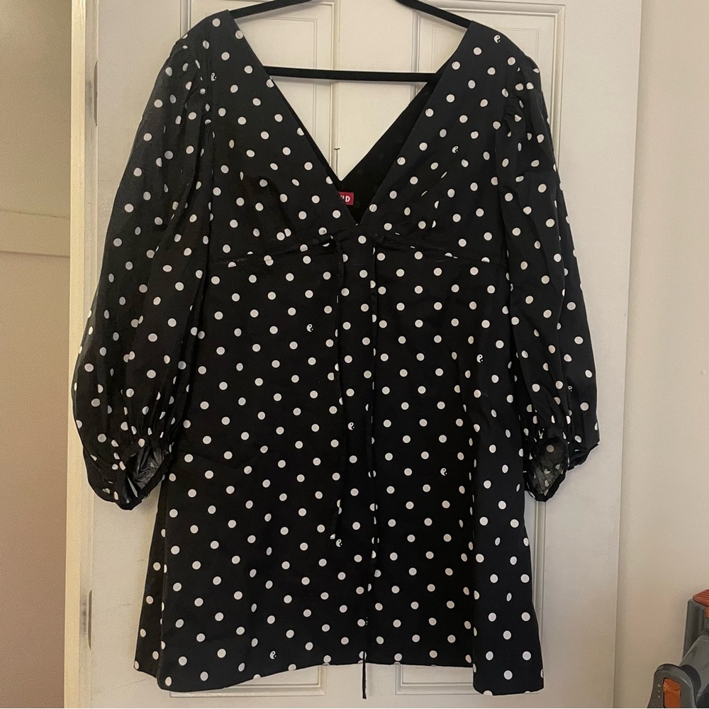 NWOT Staud polka dot mini dress